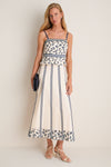 Ditsy Blue Mix Tucker Midi Dress