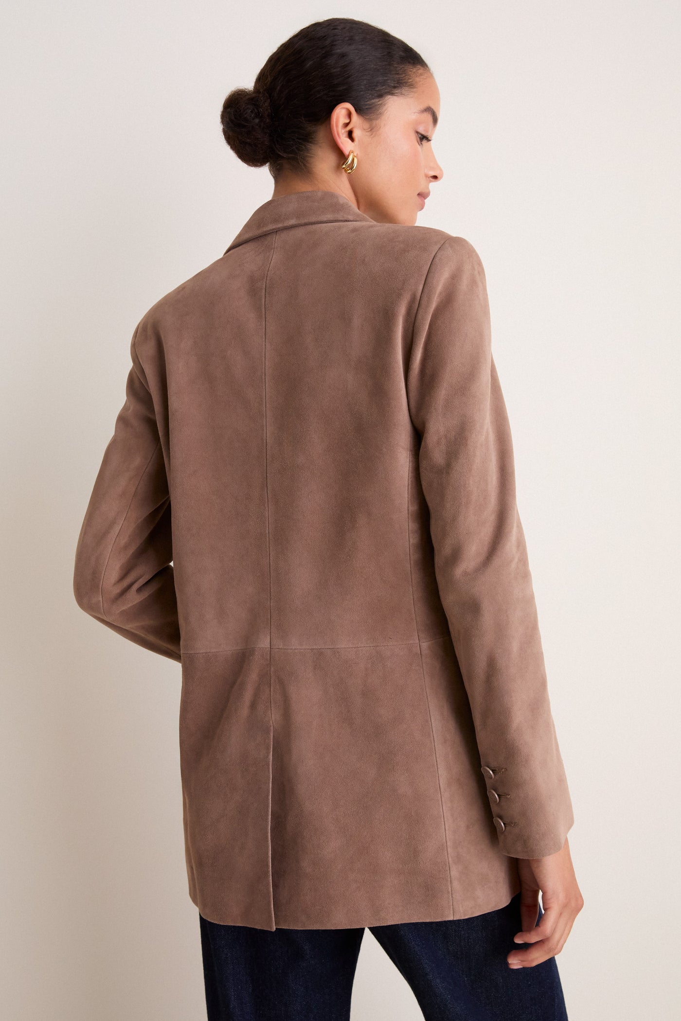 Cardamom Suede Aimee Double Breasted Blazer