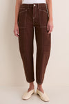 Brown and Natural Contrast Cody High Rise Rodeo Jeans