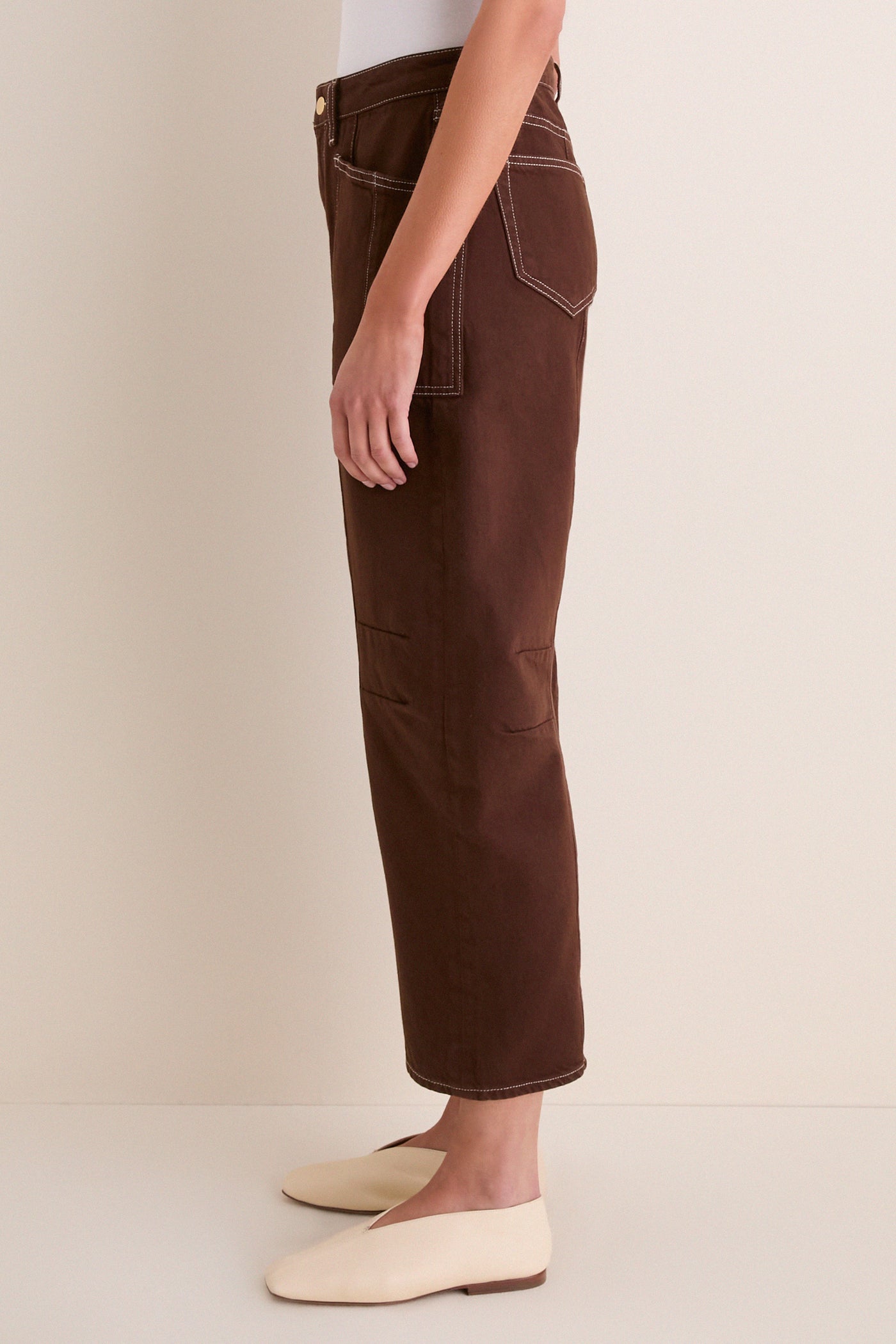 Brown and Natural Contrast Cody High Rise Rodeo Jeans
