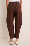 Brown and Natural Contrast Cody High Rise Rodeo Jeans