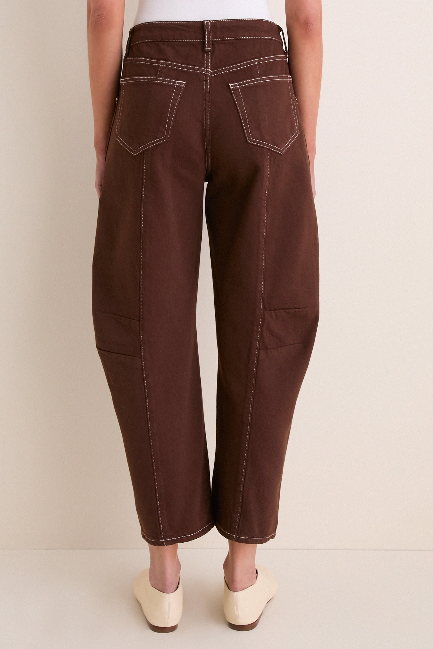 Brown and Natural Contrast Cody High Rise Rodeo Jeans