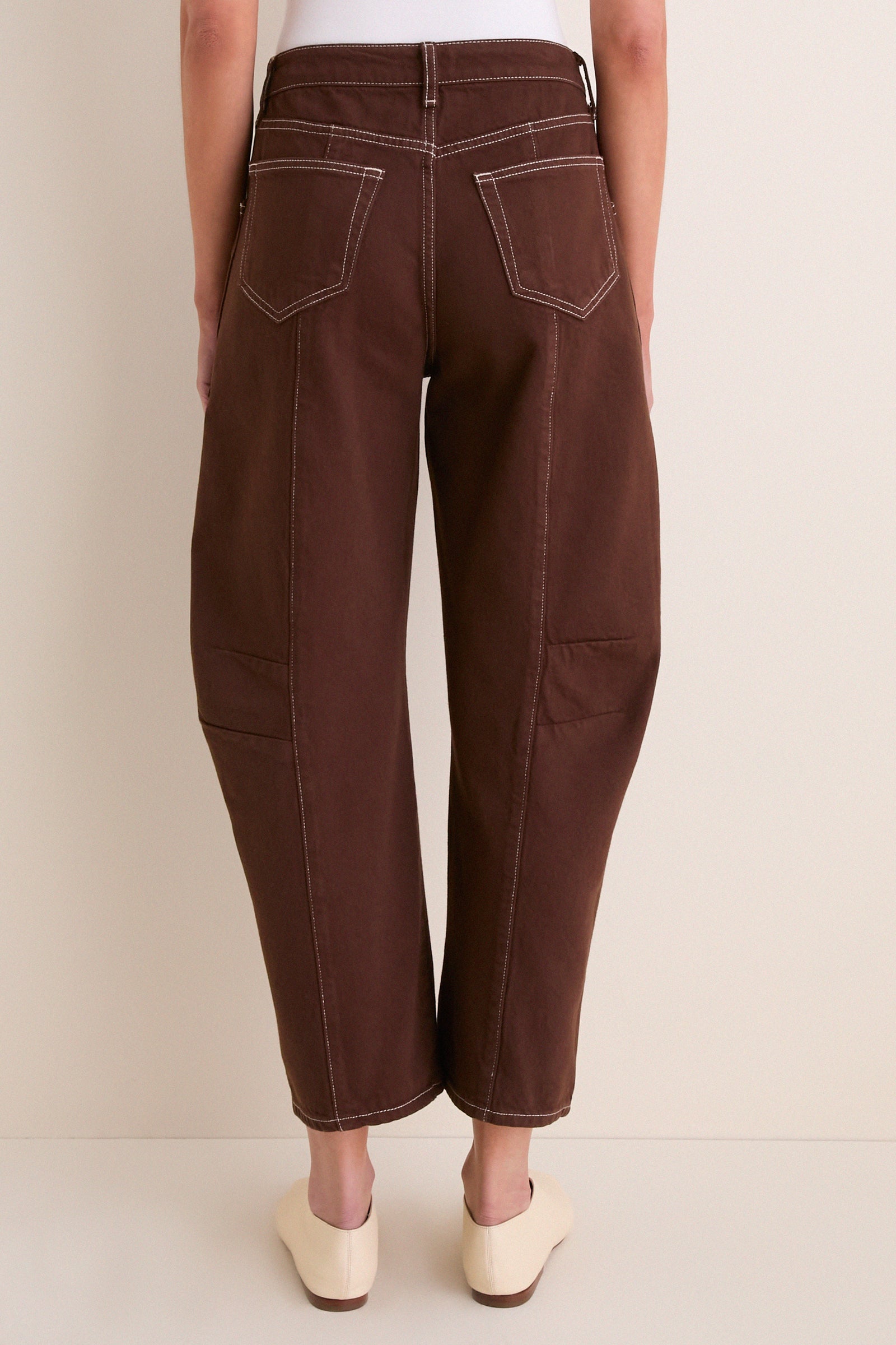 Brown and Natural Contrast Cody High Rise Rodeo Jeans