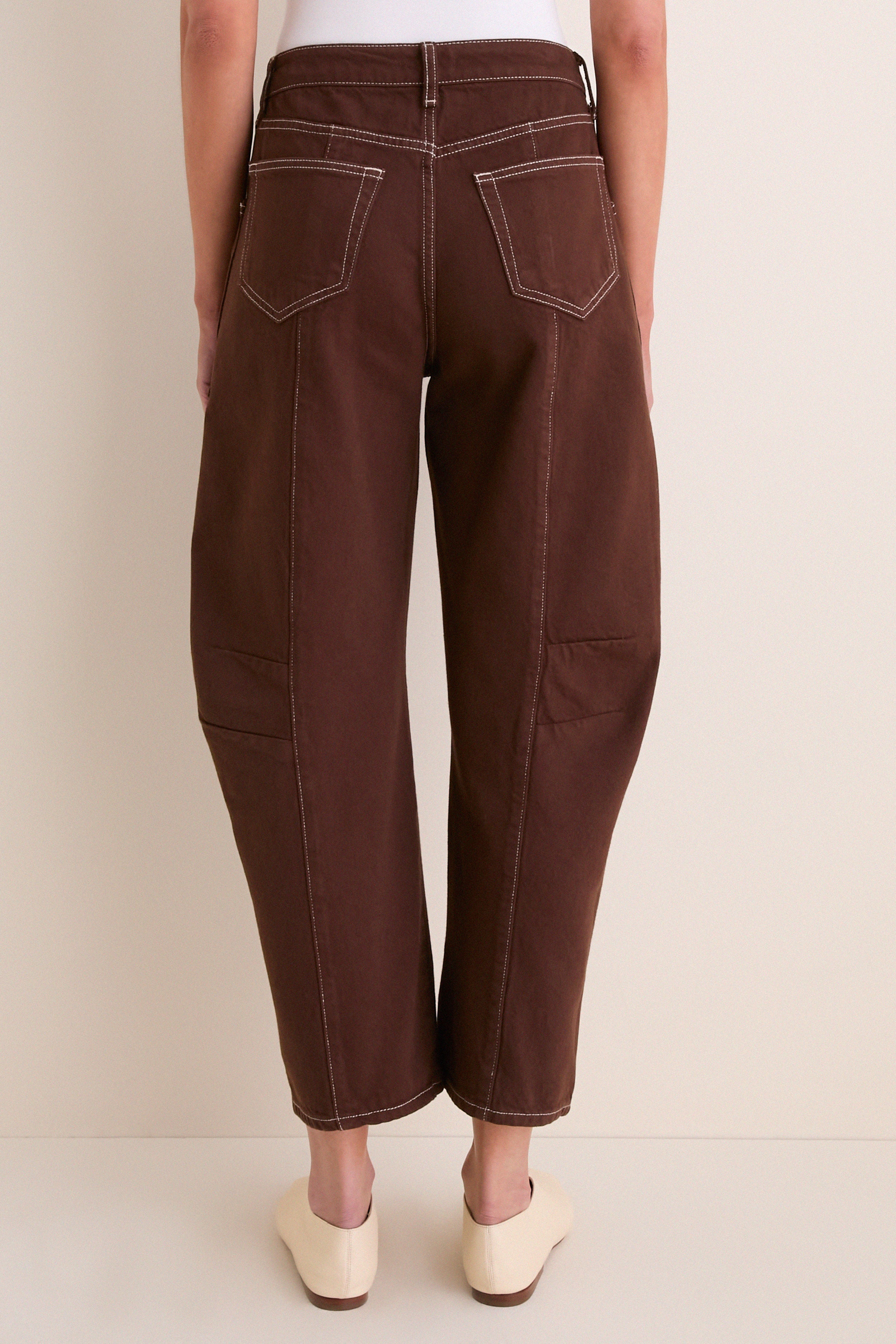 Brown and Natural Contrast Cody High Rise Rodeo Jeans
