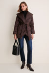Dark Java Glacier Shawl Collar Puffer