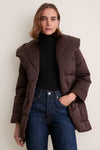 Dark Java Glacier Shawl Collar Puffer