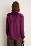Dark Plum Bianca Band Collar Blouse