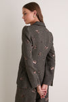 Beige and Black Gold Sequin Flower Chamberlain Blazer