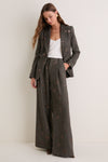 Beige and Black Gold Sequin Flower Chamberlain Blazer