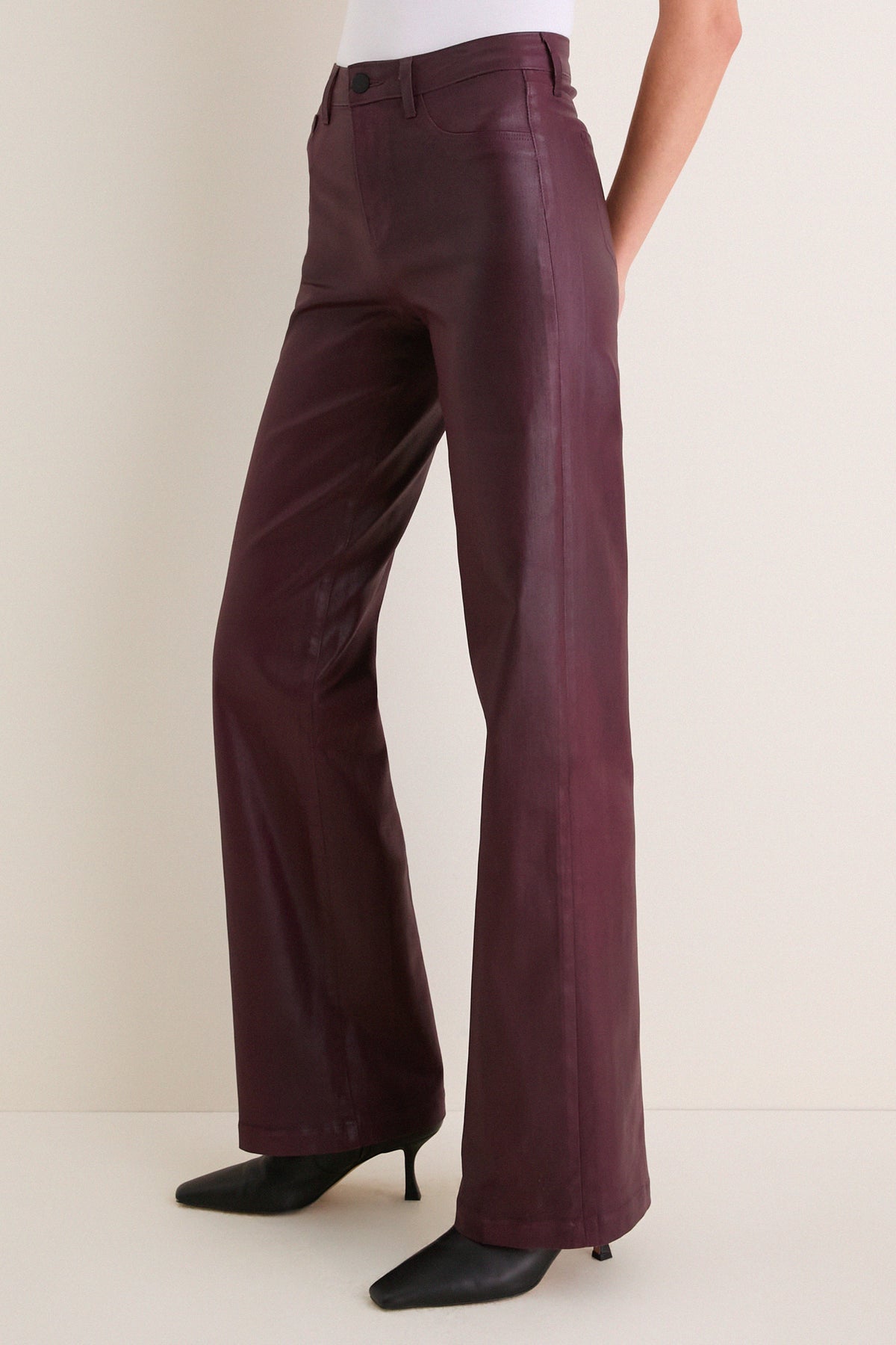 Deep Sangria Clayton High Rise Wide Leg