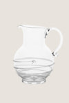 Amalia Glass Round Pitcher: A classic, high-end decorative glass pitcher with a curved handle and spiral detail, perfect for effortless fun at gatherings.