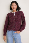 Cherry Stevie Speckled Rib Cardigan