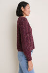 Cherry Stevie Speckled Rib Cardigan