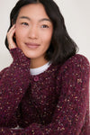 Cherry Stevie Speckled Rib Cardigan