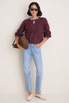 Cherry Stevie Speckled Rib Cardigan