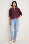 Cherry Stevie Speckled Rib Cardigan