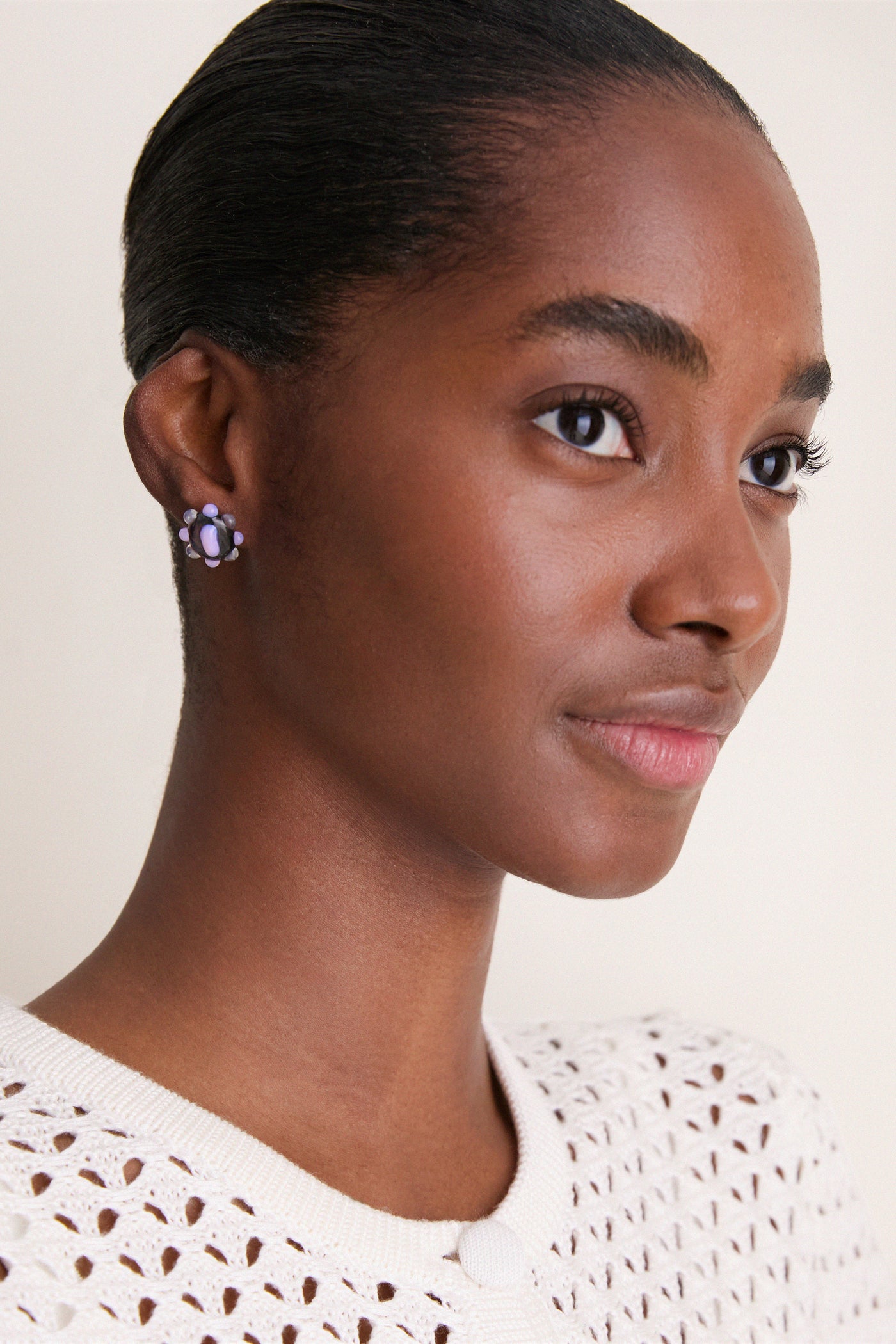 Pink and Blue Glass Lumira Earrings