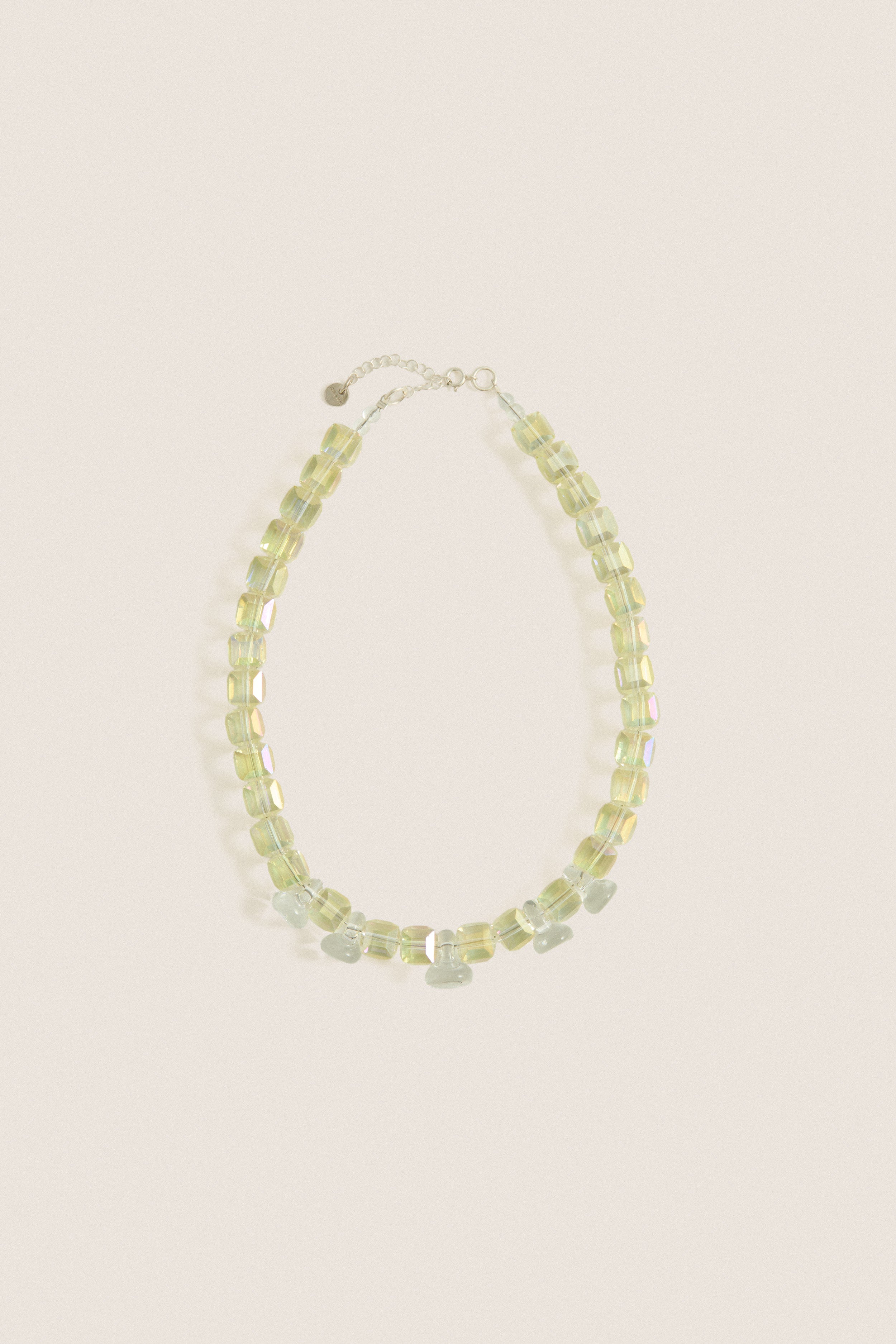 Clear and Light Yellow Glass Skadi Necklace