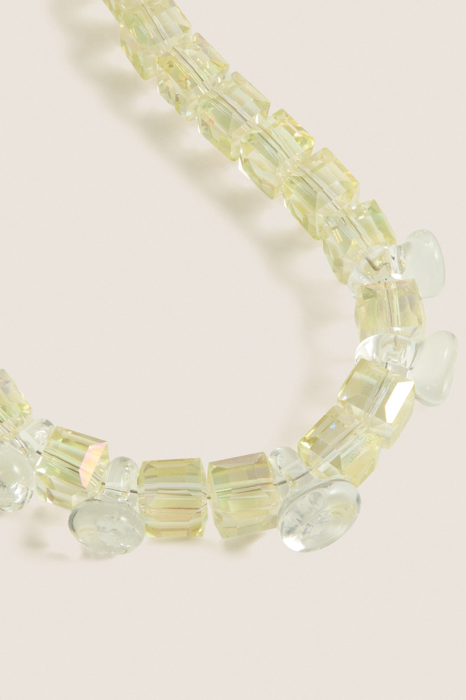Clear and Light Yellow Glass Skadi Necklace