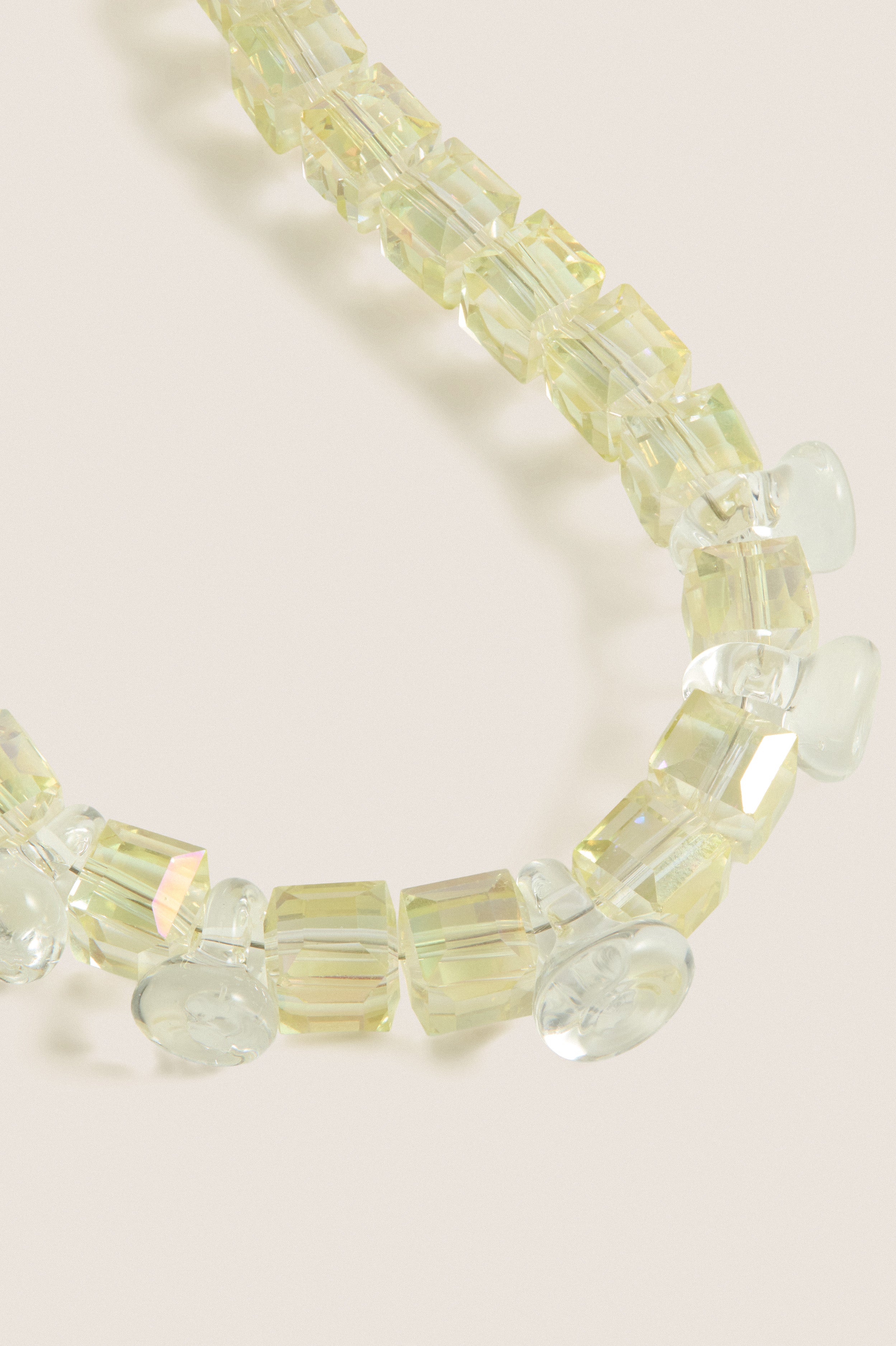 Clear and Light Yellow Glass Skadi Necklace