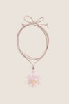 Pink Glass Orchid Necklace