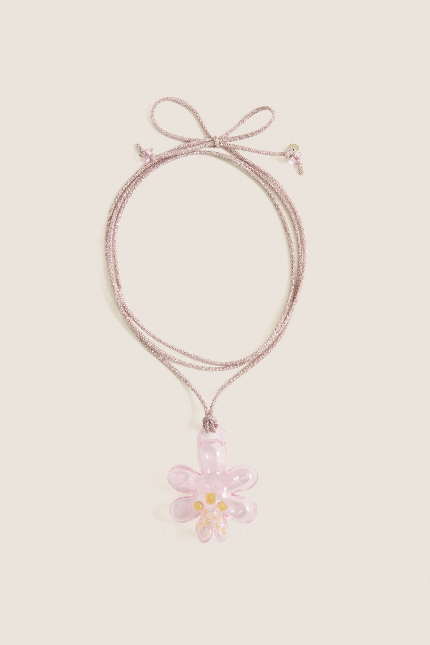 Pink Glass Orchid Necklace