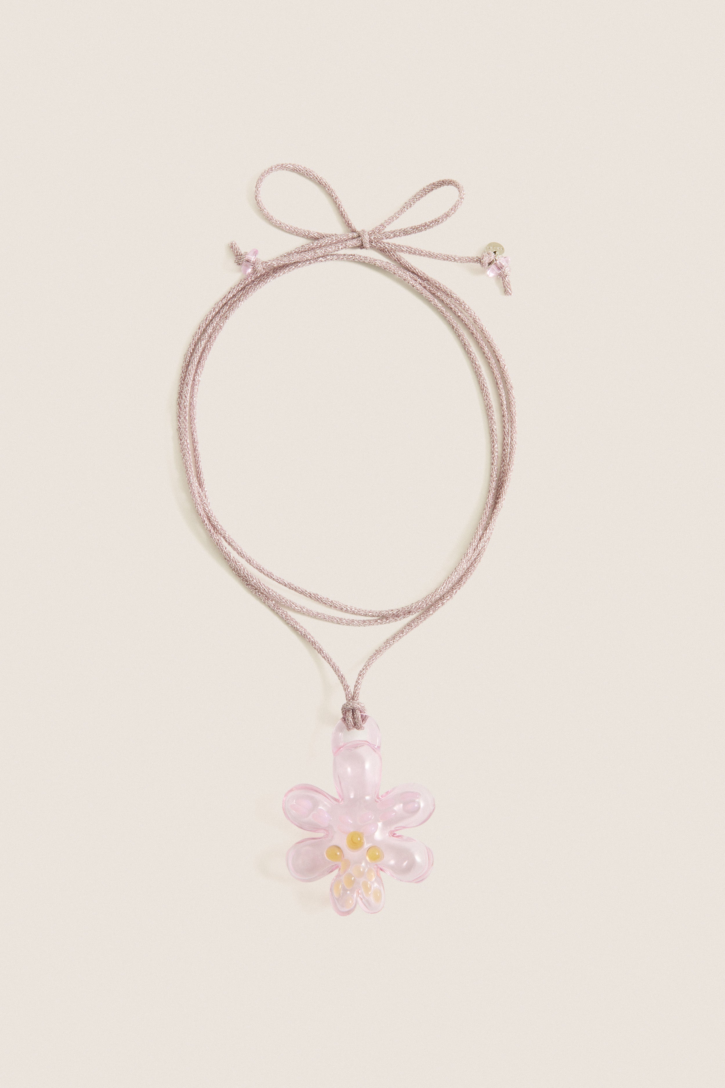 Pink Glass Orchid Necklace