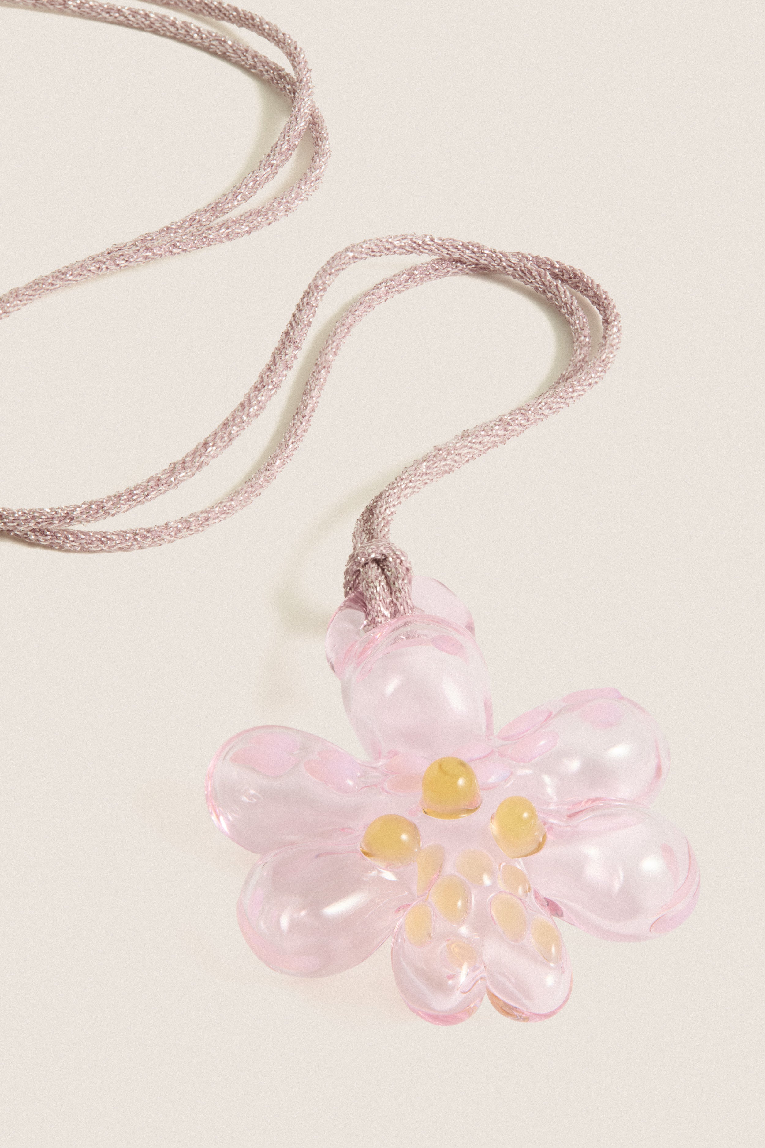 Pink Glass Orchid Necklace | CAJAL