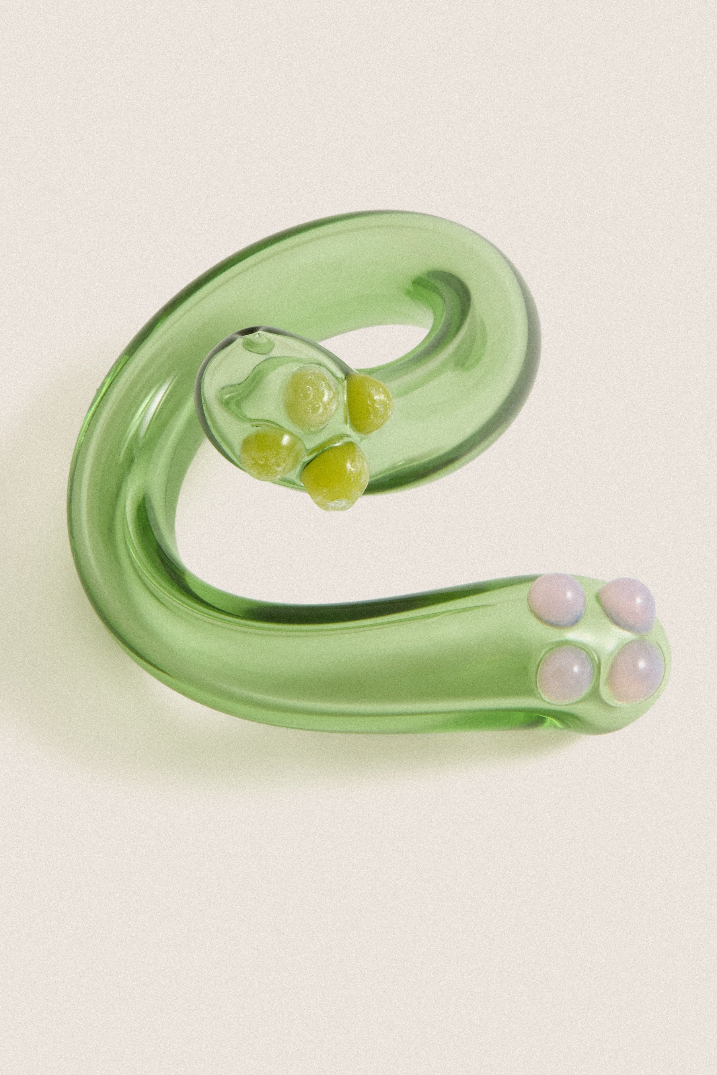 Green Glass Liana Ring
