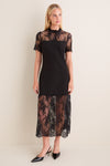 Black Lace Adelia Midi Dress