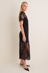 Black Lace Adelia Midi Dress