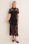 Black Lace Adelia Midi Dress