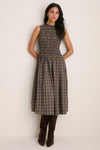 Harvest Tartan Smocked Olivia Midi Dress