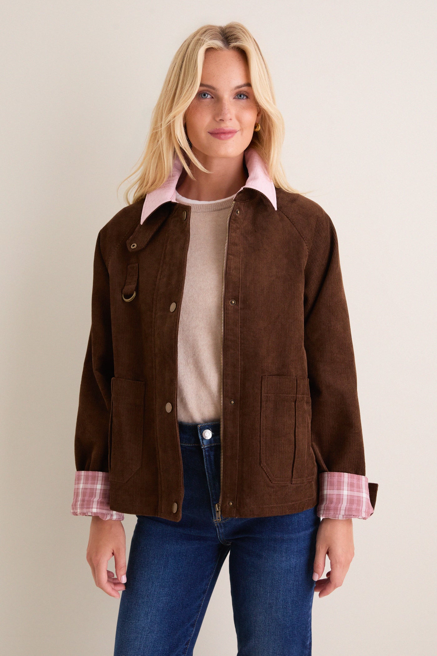 Chocolate Corduroy & Peony Jordan Jacket