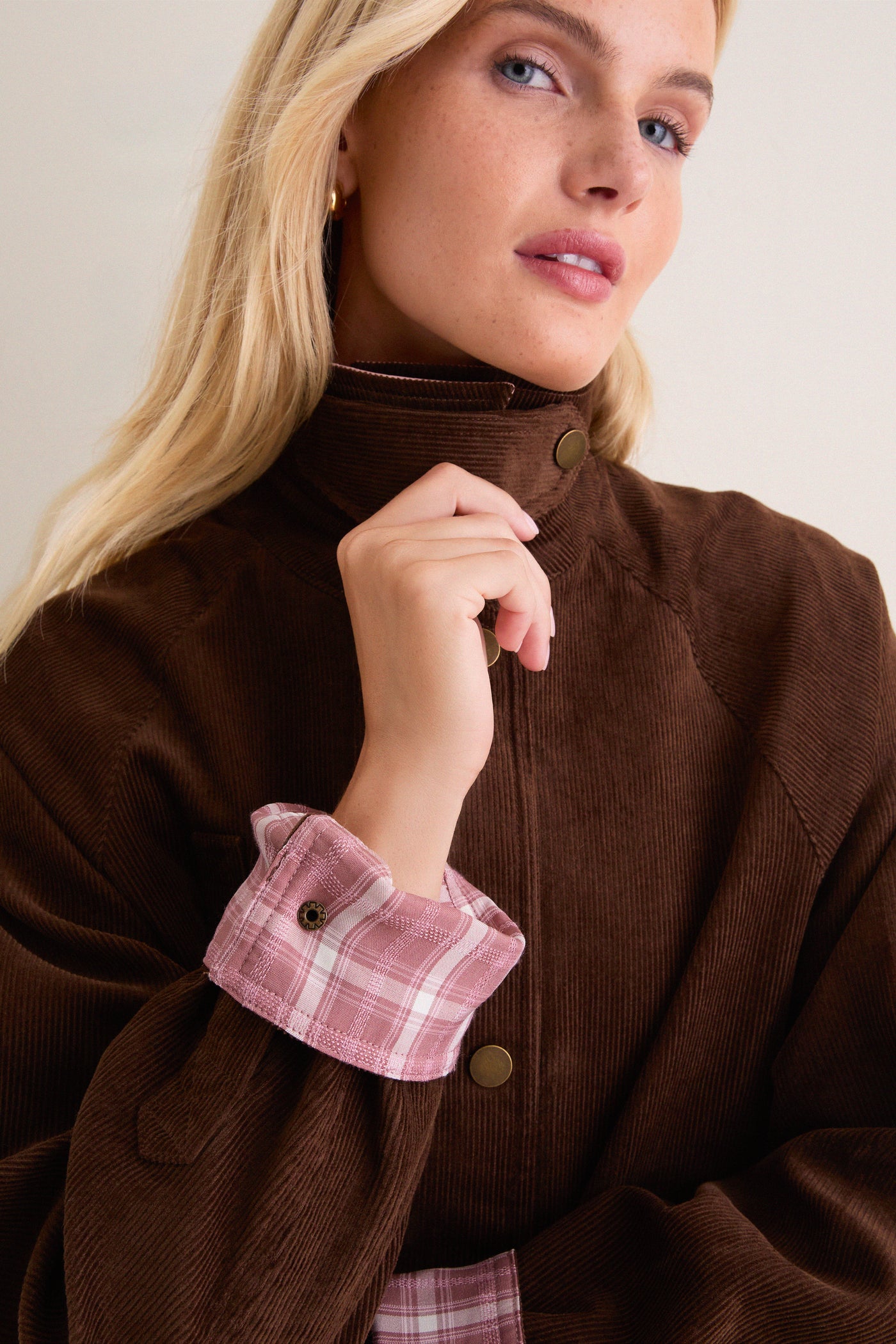 Chocolate Corduroy & Peony Jordan Jacket