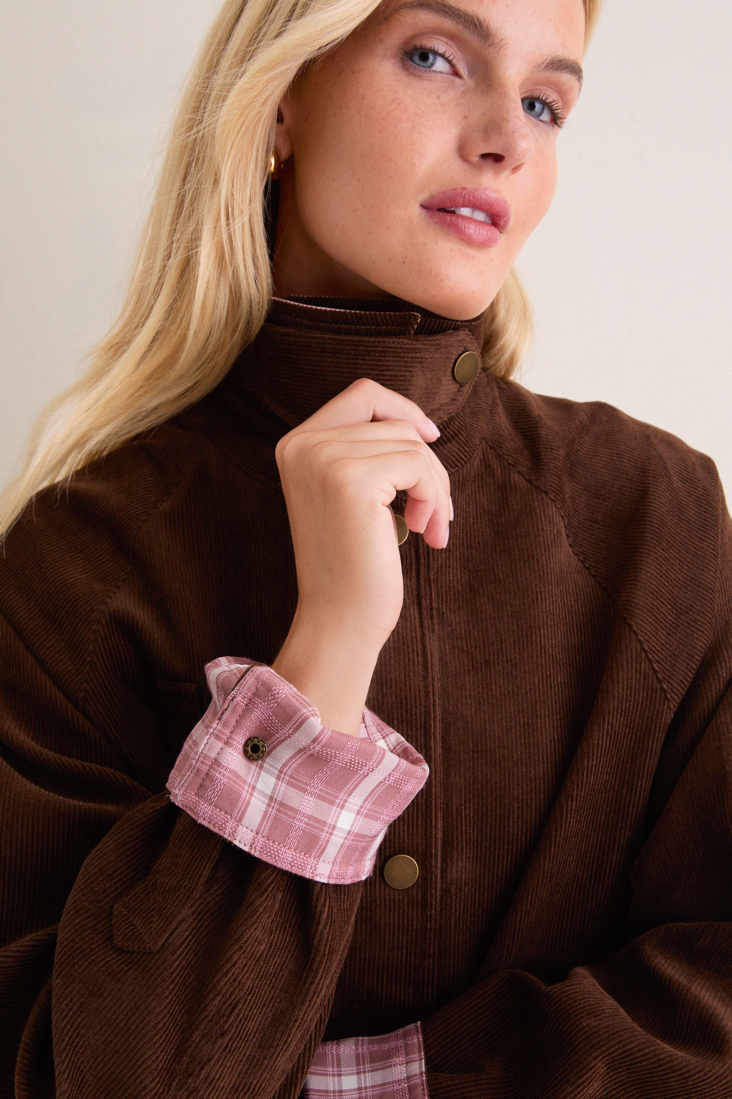 Chocolate Corduroy & Peony Jordan Jacket