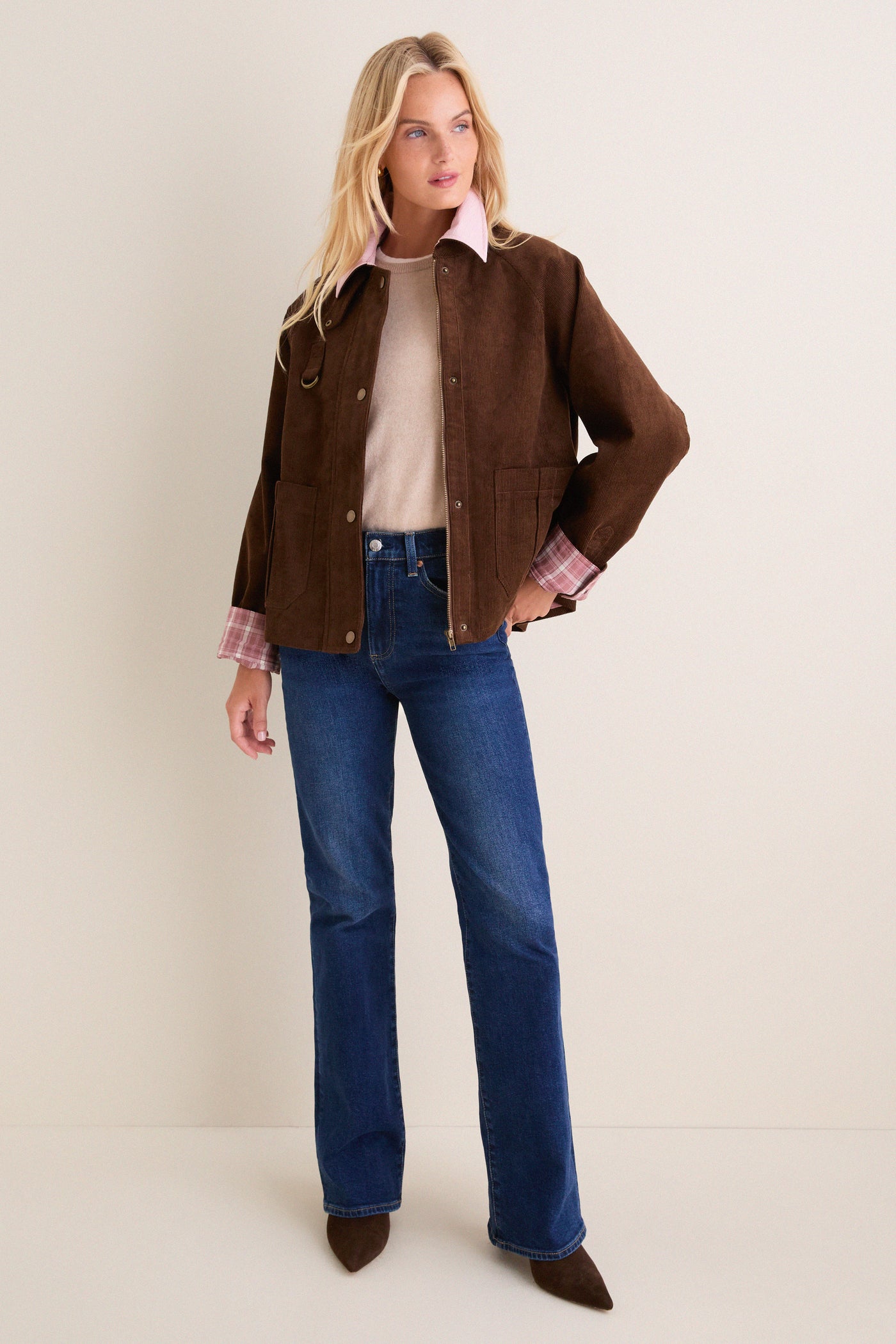 Chocolate Corduroy & Peony Jordan Jacket