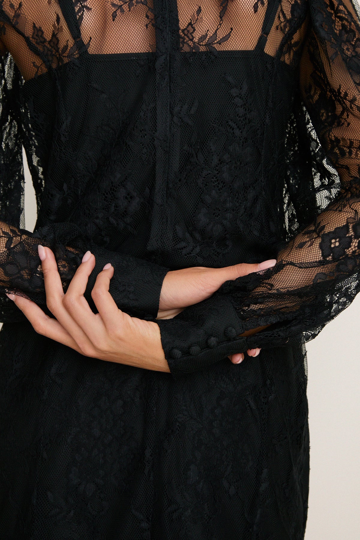 Black Lace Adalyn Mini Dress
