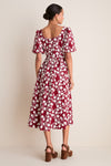 Wildflower Vine Floral Embroidered Mira Midi Dress