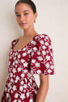 Wildflower Vine Floral Embroidered Mira Midi Dress