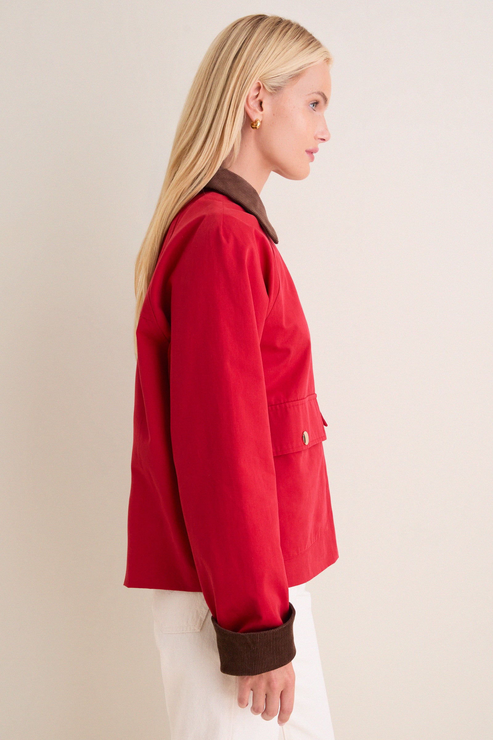 Crimson & Brown Corduroy Trim Liam Chore Jacket