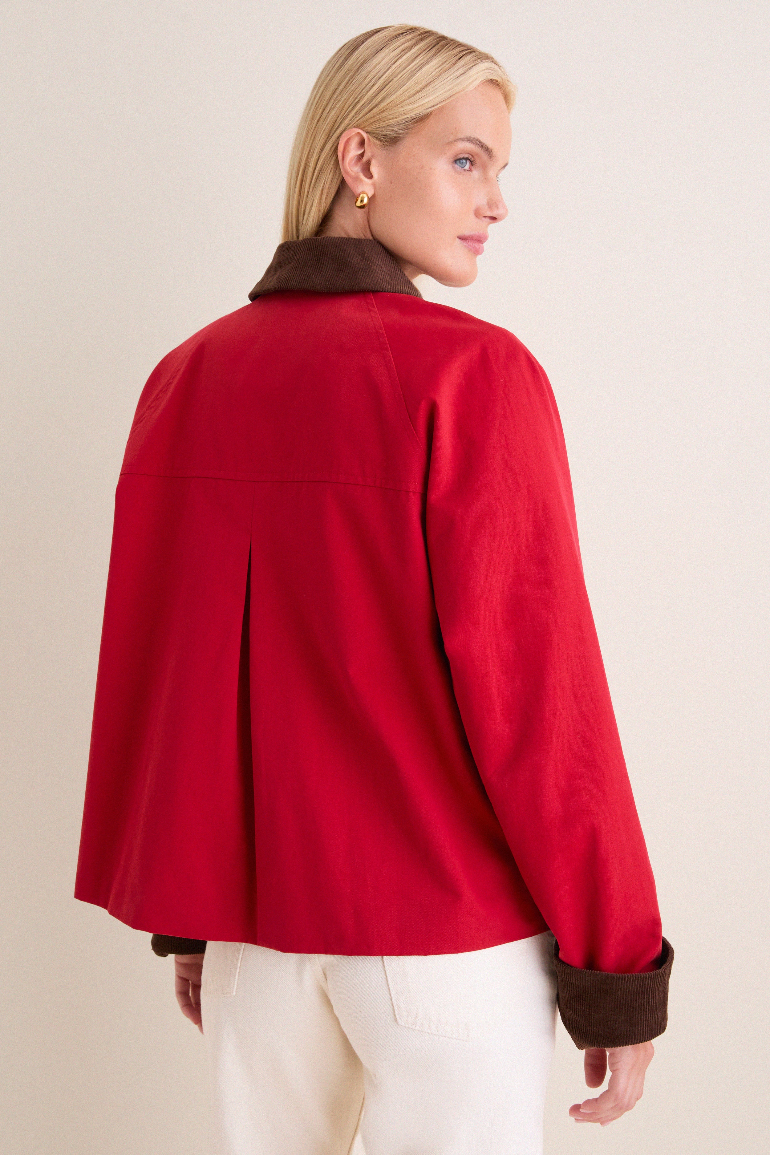 Crimson & Brown Corduroy Trim Liam Chore Jacket