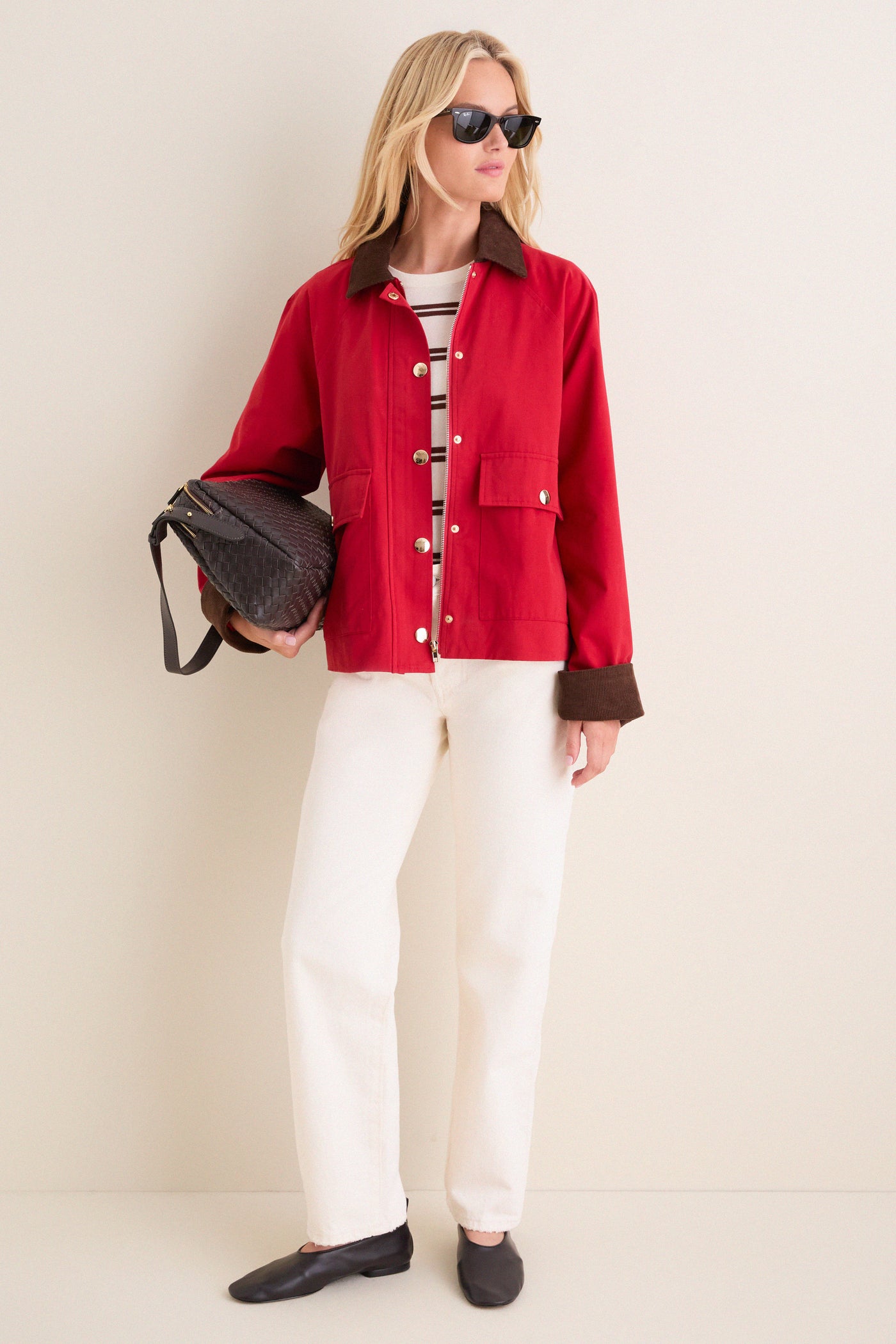 Crimson & Brown Corduroy Trim Liam Chore Jacket