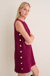 Merlot Faux Suede Button Bitsy Dress