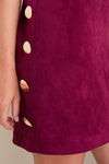 Merlot Faux Suede Button Bitsy Dress