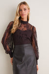 Chocolate Lace Adalyn Blouse
