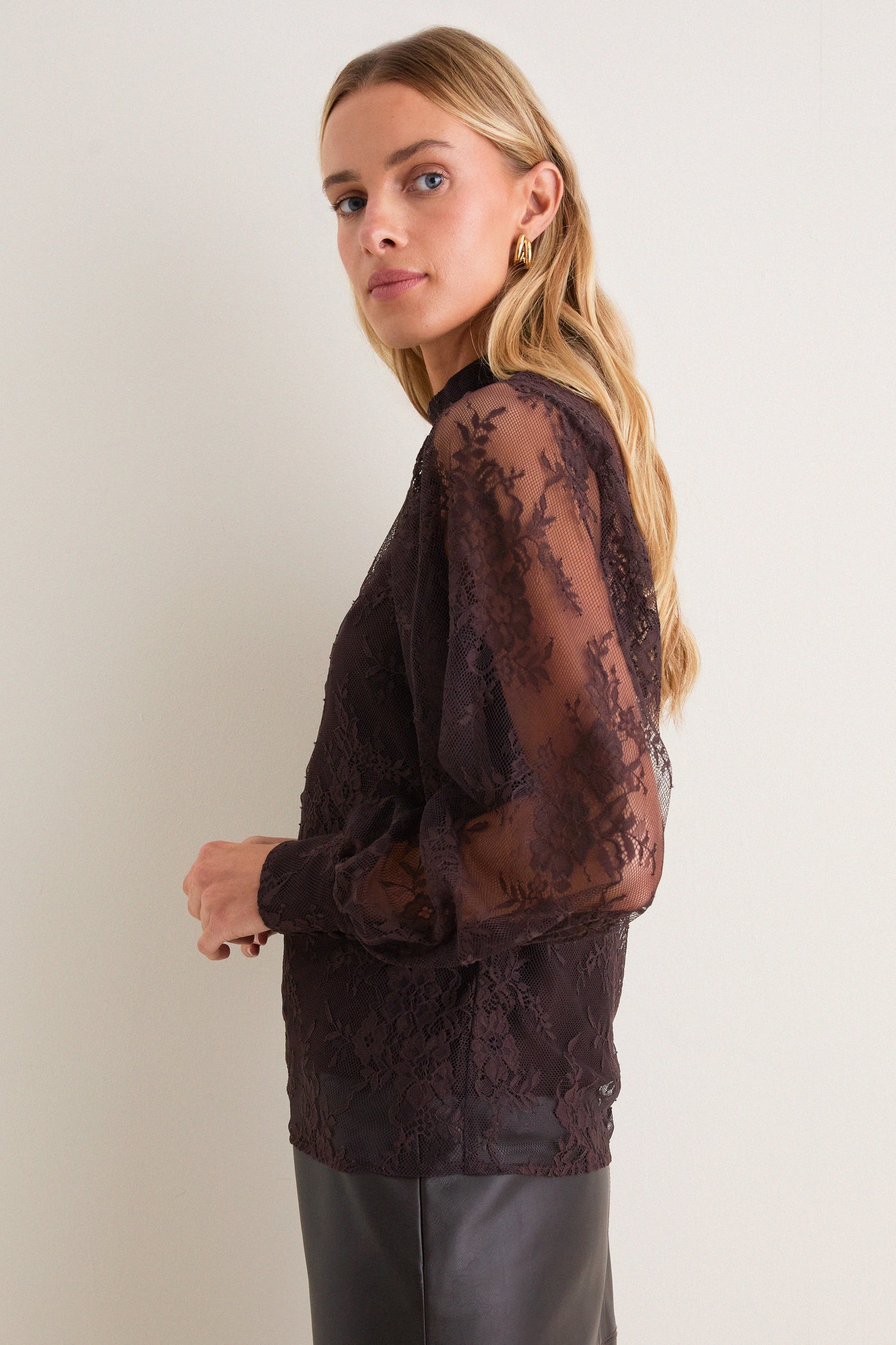 Chocolate Lace Adalyn Blouse
