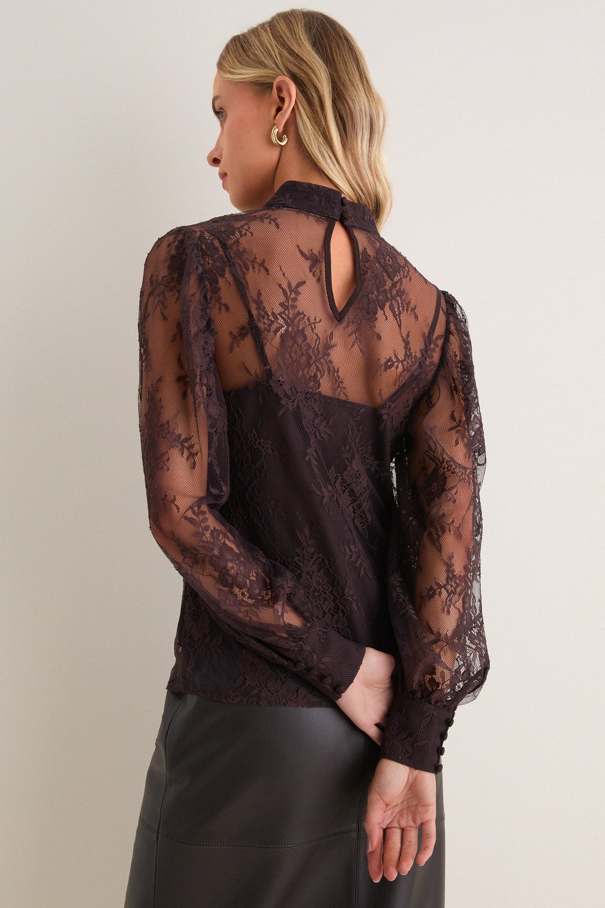 Chocolate Lace Adalyn Blouse
