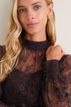 Chocolate Lace Adalyn Blouse