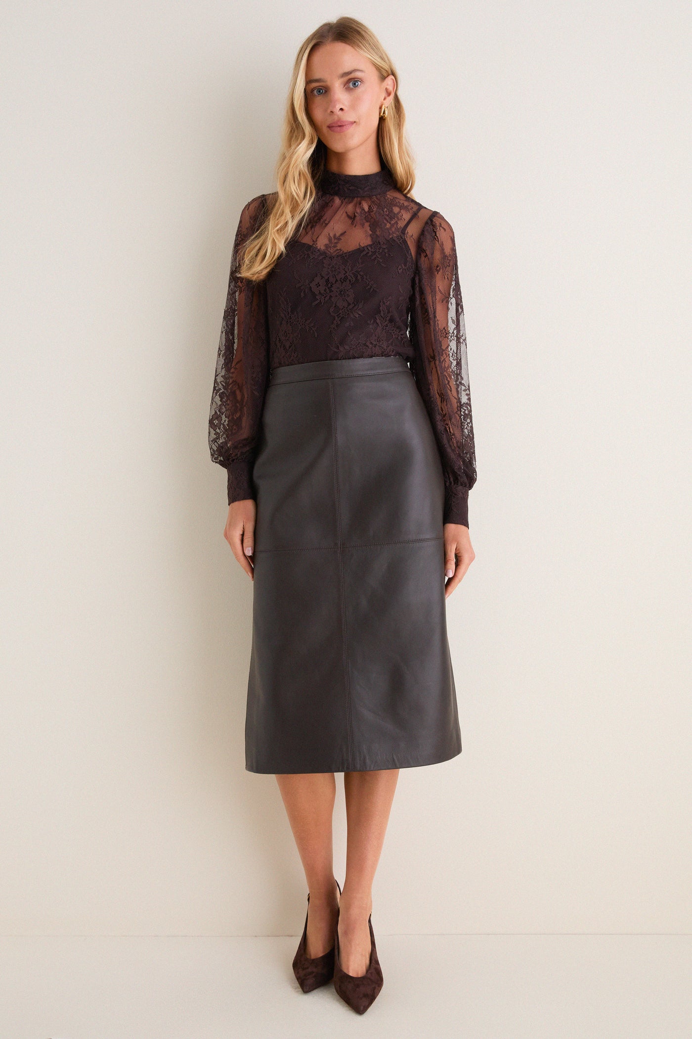 Chocolate Lace Adalyn Blouse